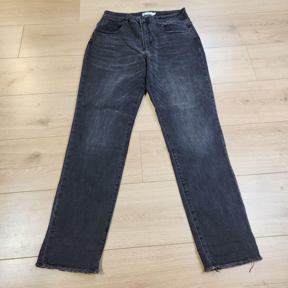 Carve Designs Jeans Womens 10 Black Straight Stretch Fringe Denim